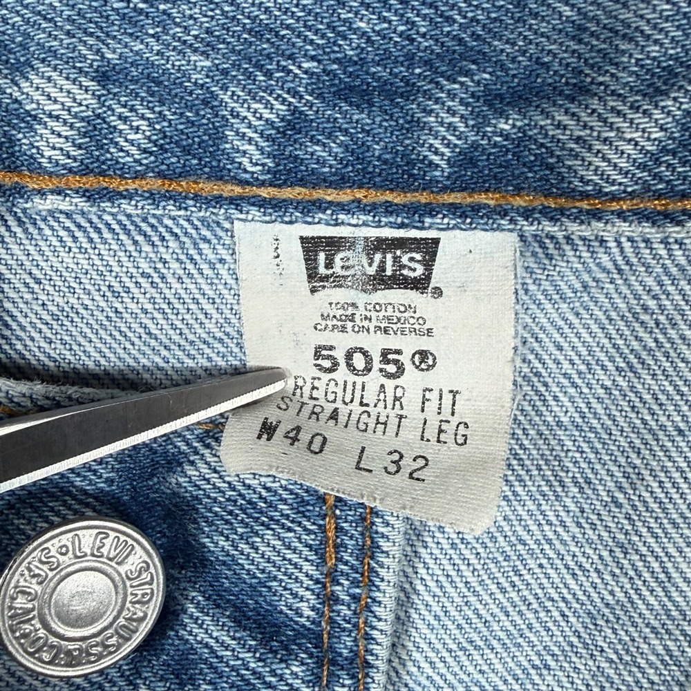 Vintage Levis 505 Straight Leg Jeans Mens Blue Denim 2001 Y2k 40x32 (Fits 38x30) - Picture 12 of 16
